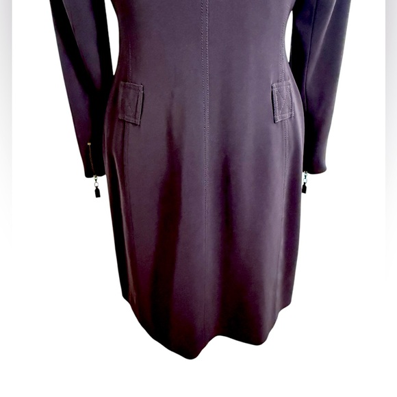 Worth 8 Petite Dark Brown Half Zip Dress  - Picture 9 of 9